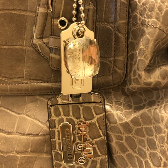 Coach Madison embossed Croc Gray Carryall tote - Picture 4 of 4